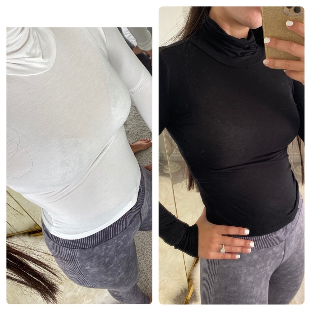 2 Long Sleeve Turtleneck Tops